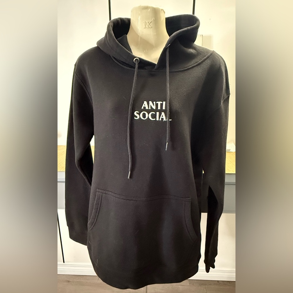 Anti Social Hoodie Black